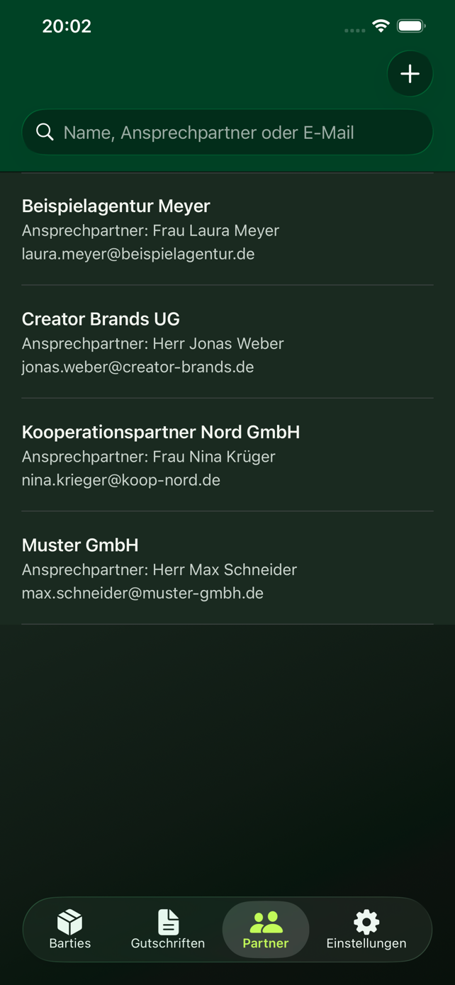 Verwaltung von Geschäftspartnern